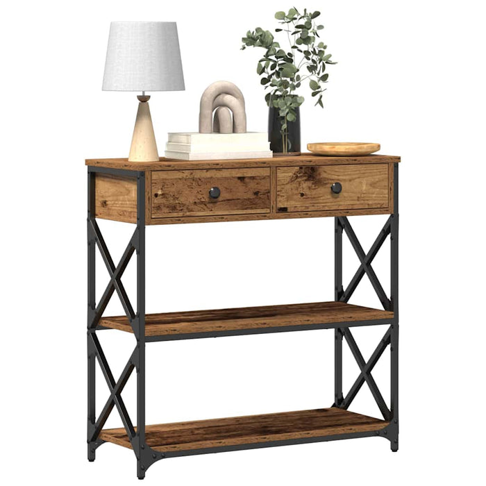 Masă Consolă Lemn vechi 75 x 28 x 75 cm Lemn compus și metal - WALTI WALTI