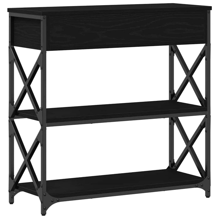 Masă Consolă Stejar negru 75 x 28 x 75 cm Lemn compus și metal - WALTI WALTI