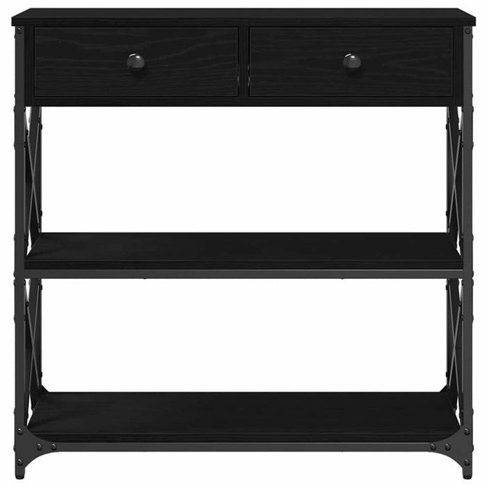 Masă Consolă Stejar negru 75 x 28 x 75 cm Lemn compus și metal - WALTI WALTI