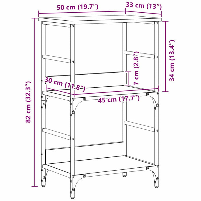 Raft pentru cărți Stejar negru 50x33x188.5cm Lemn Ingineresc - WALTI WALTI