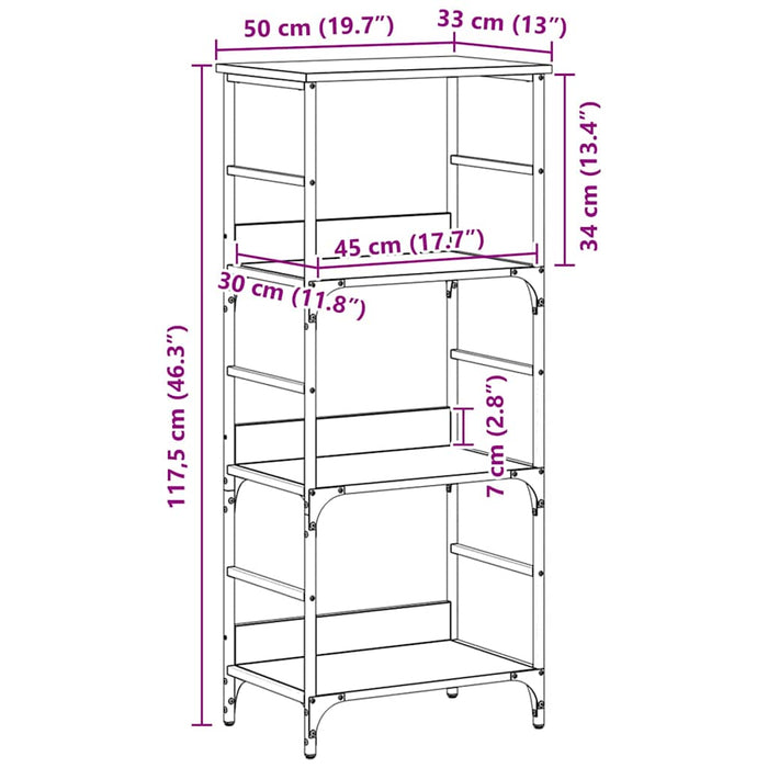 Raft pentru cărți Stejar negru 50x33x188.5cm Lemn Ingineresc - WALTI WALTI