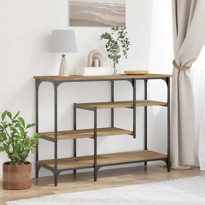 Masă de Consolă cu raft stejar artizanal 100 x 35 x 75 cm - WALTI WALTI