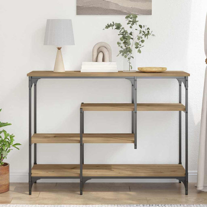 Masă de Consolă cu raft stejar artizanal 100 x 35 x 75 cm - WALTI WALTI