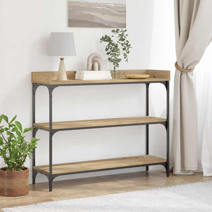 Masă de Consolă cu raft stejar artizanal 100 x 30 x 80 cm - WALTI WALTI