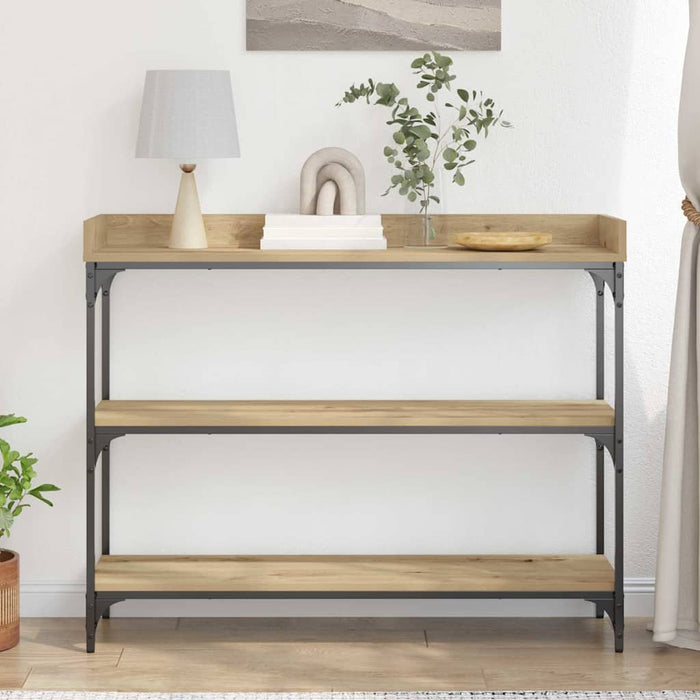 Masă de Consolă cu raft stejar artizanal 100 x 30 x 80 cm - WALTI WALTI