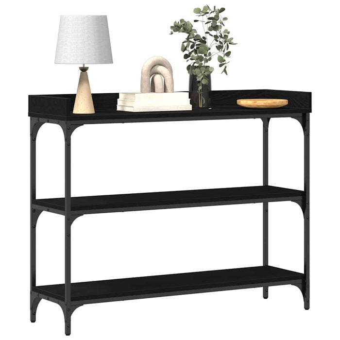 Masă de Consolă cu raft Stejar negru 100 x 30 x 80 cm - WALTI WALTI