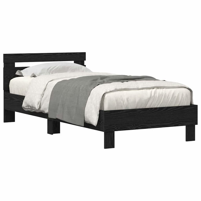 Cadru de pat Stejar negru 100 x 200 cm Lemn compozit - WALTI WALTI
