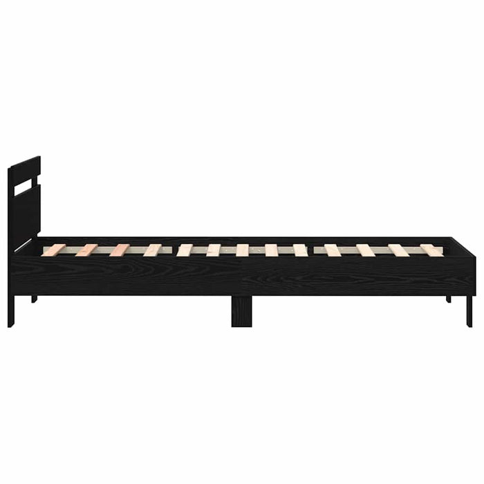 Cadru de pat Stejar negru 100 x 200 cm Lemn compozit - WALTI WALTI