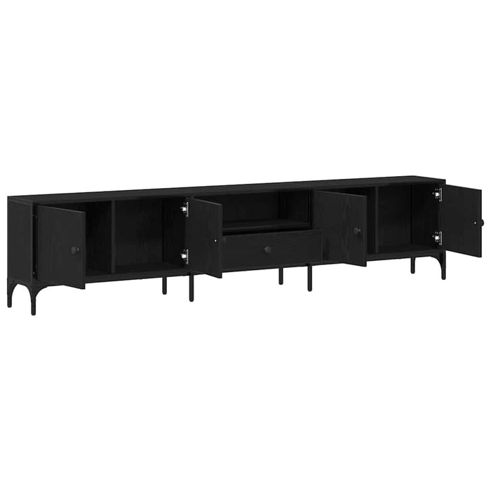 Cabinet TV Stejar negru 200 x 25 x 44 cm Lemn compozit - WALTI WALTI
