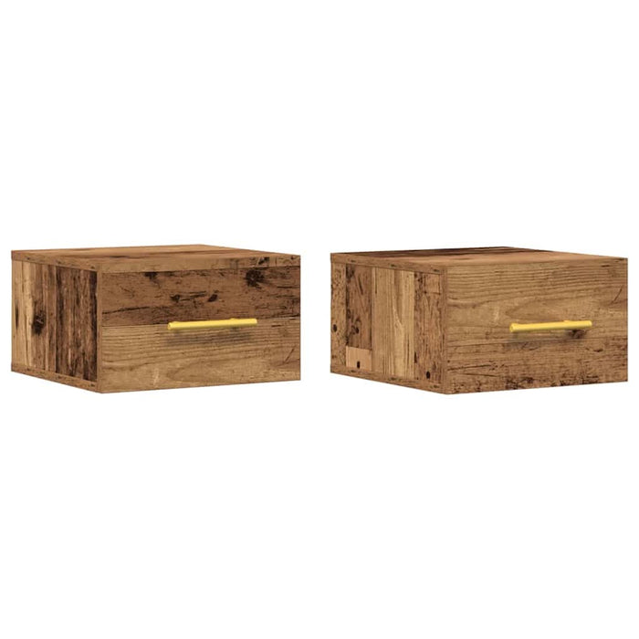 Dulap de noapte 2 pcs Lemn vechi 35 x 35 x 20 cm Lemn compozit - WALTI WALTI