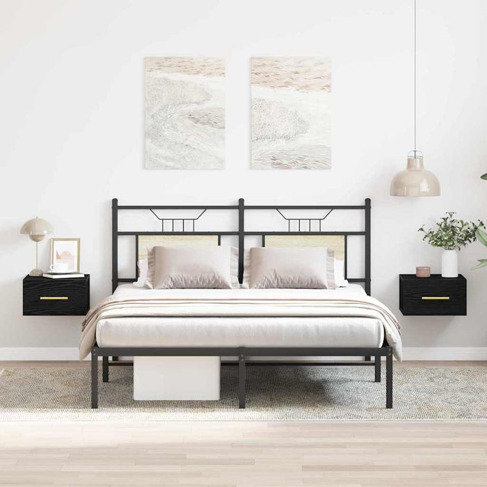 Dulap de noapte Pe perete 2 pcs Stejar negru 35 x 35 x 20 cm - WALTI WALTI