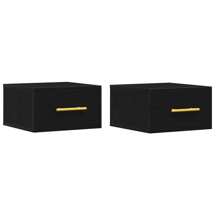 Dulap de noapte Pe perete 2 pcs Stejar negru 35 x 35 x 20 cm - WALTI WALTI