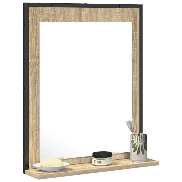 Oglindă pentru baie cu raft Pe perete Negru 50 x 12 x 60 cm - WALTI WALTI