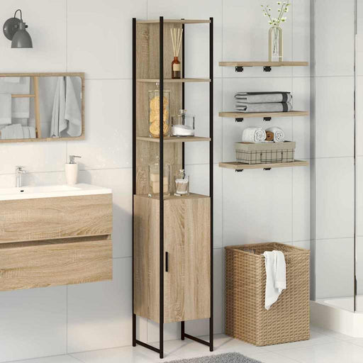 Dulap de Baie cu raft Bej 33 x 33 x 185,5 cm Lemn compozit - WALTI WALTI