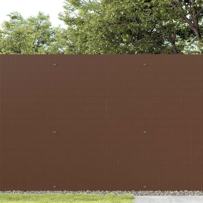Gard de grădină cu două fețe, maro, 1,8x3 m, PVC WALTI