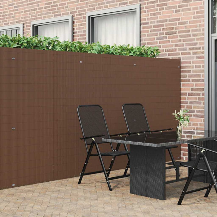 Gard de grădină cu două fețe, maro, 1,8x3 m, PVC WALTI