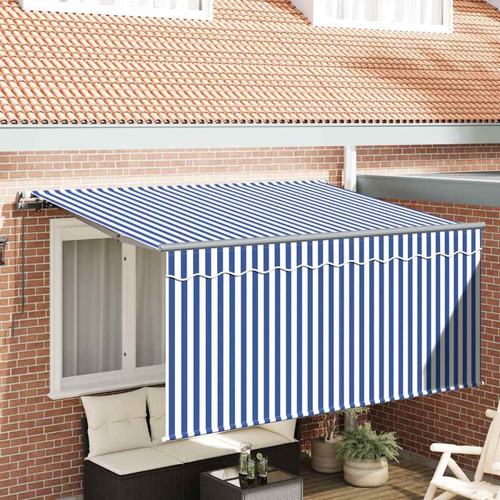 Cortina Retractabilă Manual Albastru și Alb 300 x 200 cm - WALTI WALTI