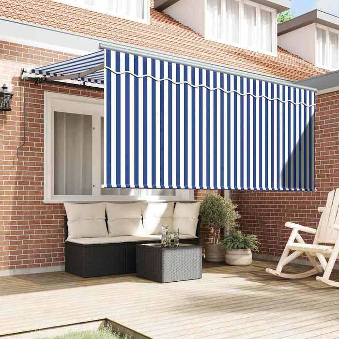 Cortina Retractabilă Manual Albastru și Alb 300 x 200 cm - WALTI WALTI