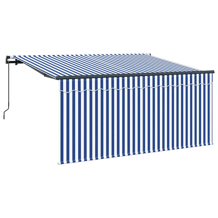 Cortina Retractabilă Manual Albastru și Alb 300 x 200 cm - WALTI WALTI