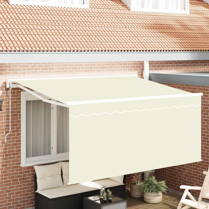 Cortina Retractabilă Crem 300 x 200 cm Poliester și Aluminiu - WALTI WALTI
