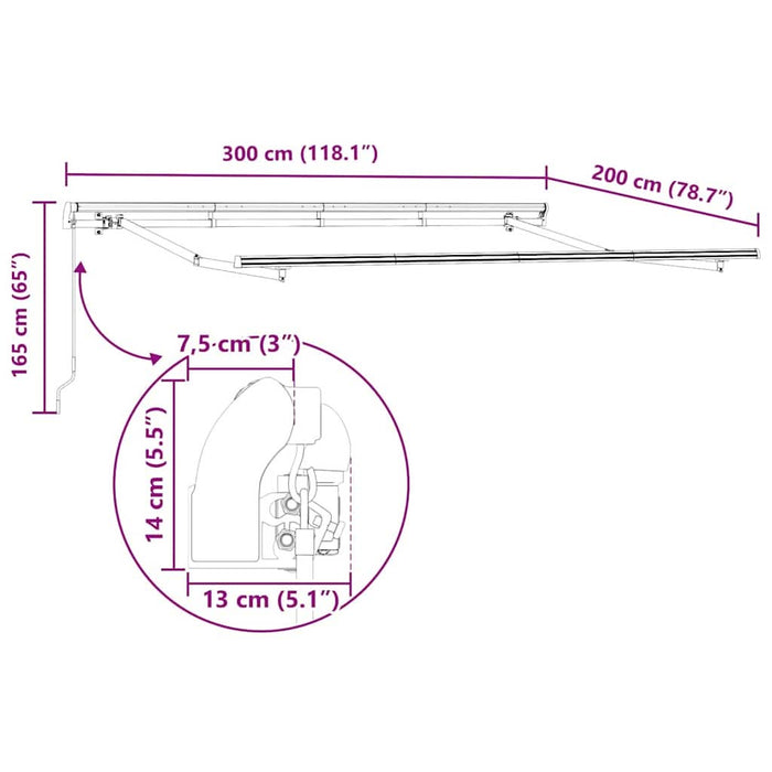 Cortina Retractabilă Manual Galben 300 x 200 cm țesătură - WALTI WALTI