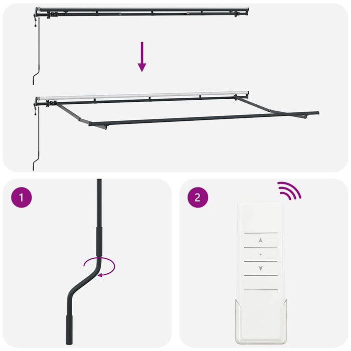 Cortina Retractabilă Antracit 350 x 200 cm - WALTI WALTI