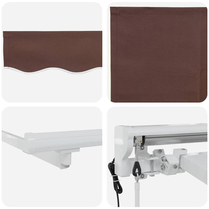 Cadru de copertină Maro 350 x 200 cm Poliester cu Acoperire PU - WALTI WALTI