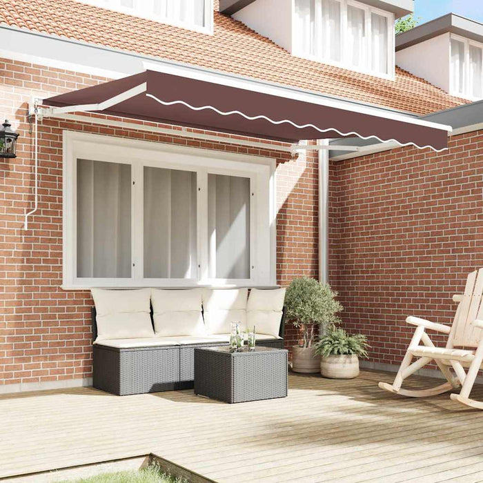 Cadru de copertină Maro 350 x 200 cm Poliester cu Acoperire PU - WALTI WALTI