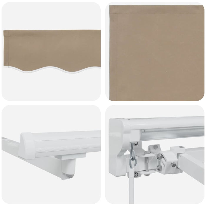 Cortina Retractabilă Bej 350 x 200 cm Aluminiu și țesătură - WALTI WALTI