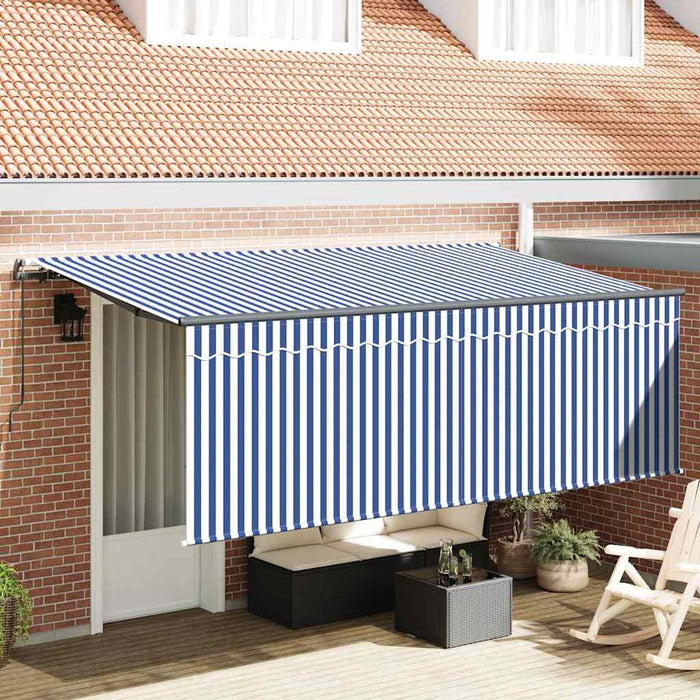 Cortina Retractabilă Manual Albastru și Alb 400 x 200 cm - WALTI WALTI