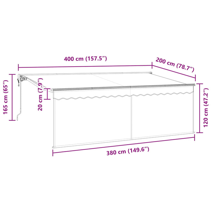 Cortina Retractabilă Antracit 400 x 200 cm - WALTI WALTI