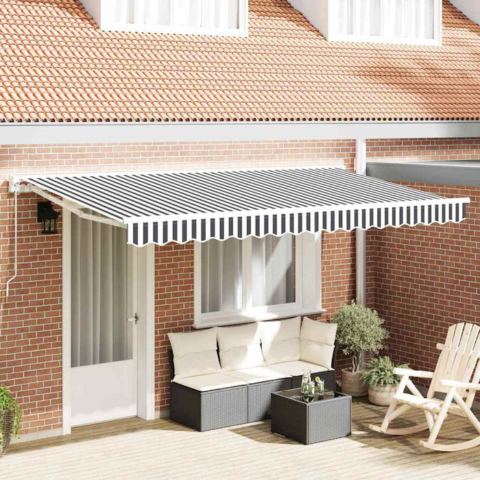 Cortina Retractabilă Manual Antracit și Alb 400 x 200 cm - WALTI WALTI
