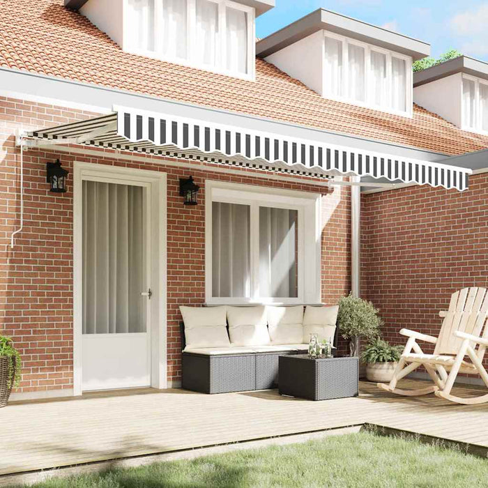 Cortina Retractabilă Manual Antracit și Alb 400 x 200 cm - WALTI WALTI