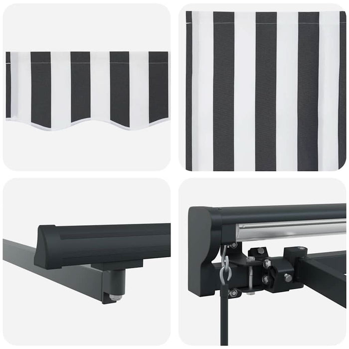Cortina Retractabilă Manual Antracit și Alb 300 x 250 cm - WALTI WALTI