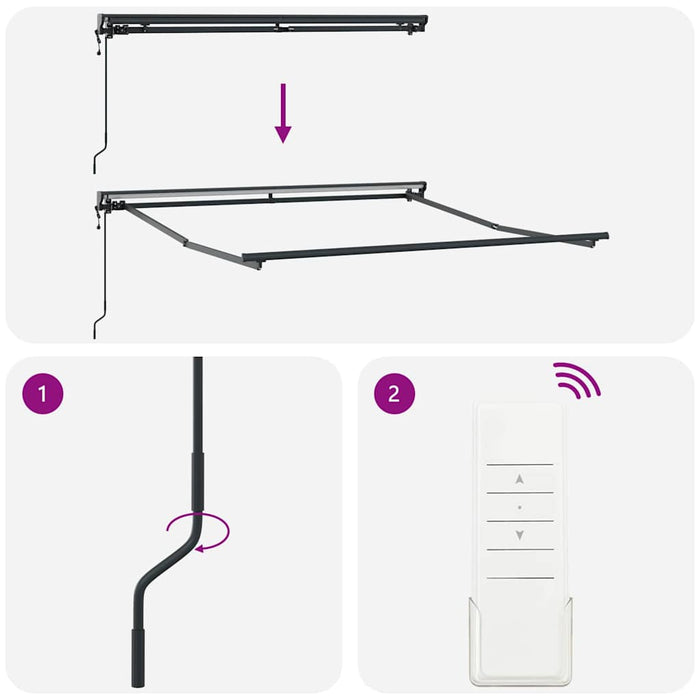 Cortina Retractabilă Antracit și Alb 300 x 250 cm - WALTI WALTI