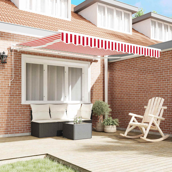 Copertină retractabilă Roșu și Alb 300 x 250 cm WALTI