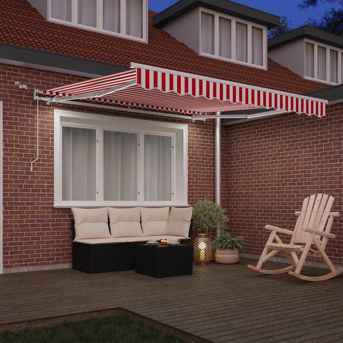 Copertină retractabilă Roșu și Alb 300 x 250 cm Poliester - WALTI WALTI