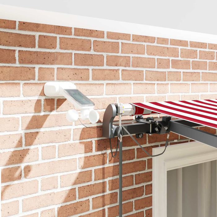 Copertină retractabilă Roșu și Alb 300 x 250 cm Poliester - WALTI WALTI
