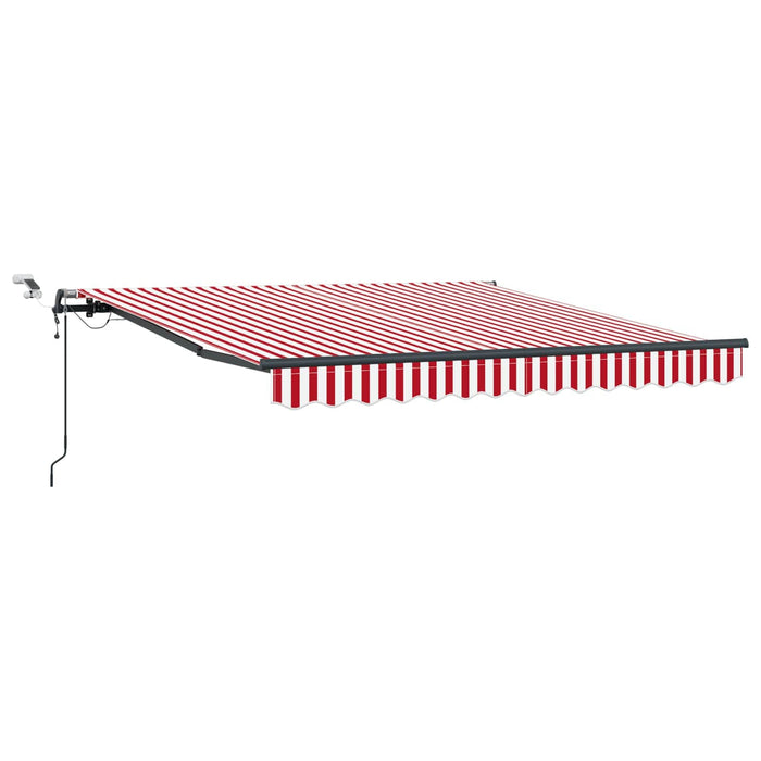 Copertină retractabilă Roșu și Alb 300 x 250 cm Poliester - WALTI WALTI
