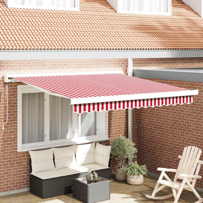 Copertină retractabilă Roșu și Alb 300 x 250 cm WALTI