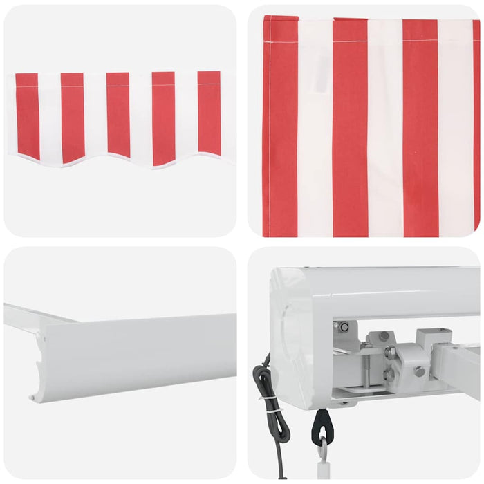 Copertină retractabilă Roșu și Alb 300 x 250 x 165 cm WALTI