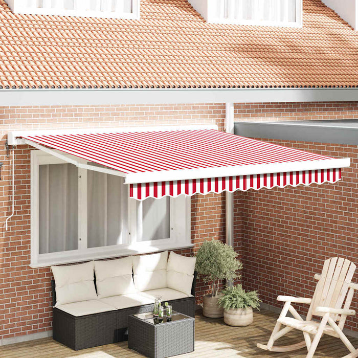 Copertină retractabilă Roșu și Alb 300 x 250 x 165 cm WALTI