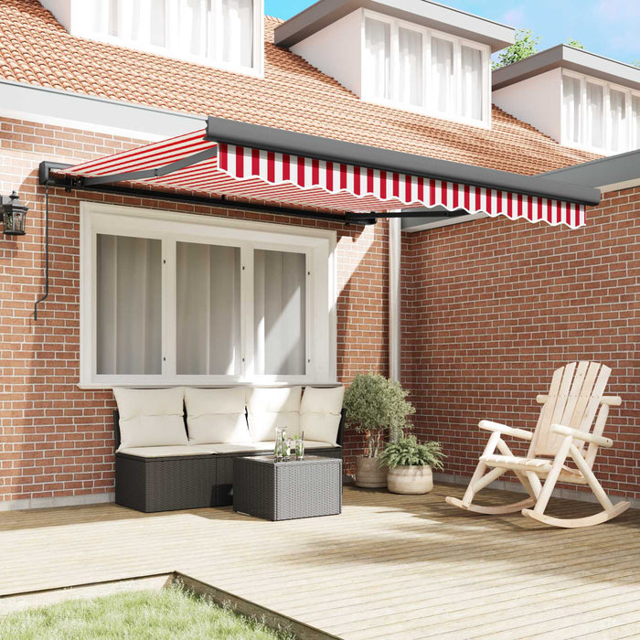 Copertină retractabilă Roșu și Alb 300 x 250 cm WALTI