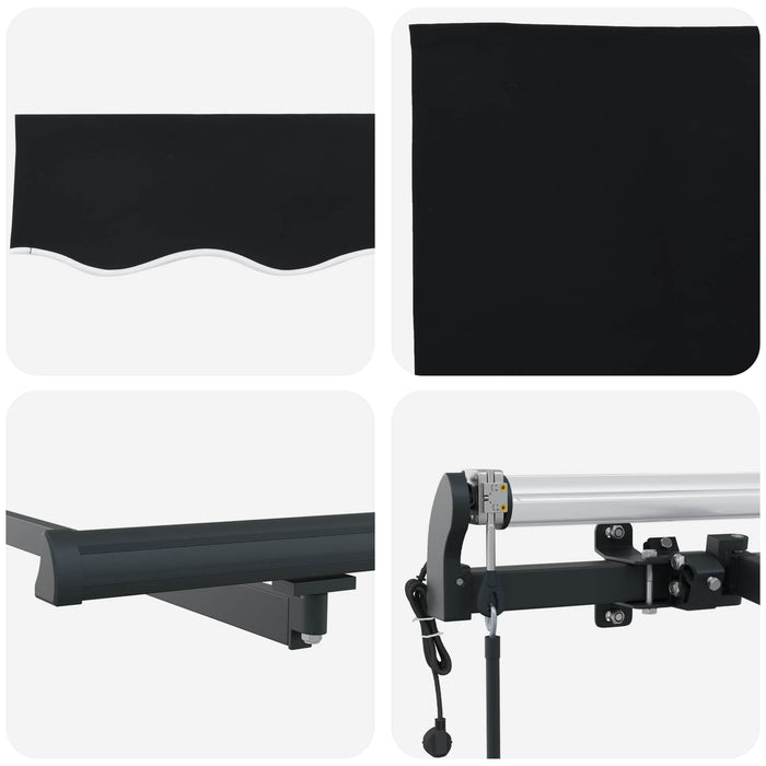 Cortina Retractabilă Negru 300 x 250 cm Țesătură și Aluminiu - WALTI WALTI