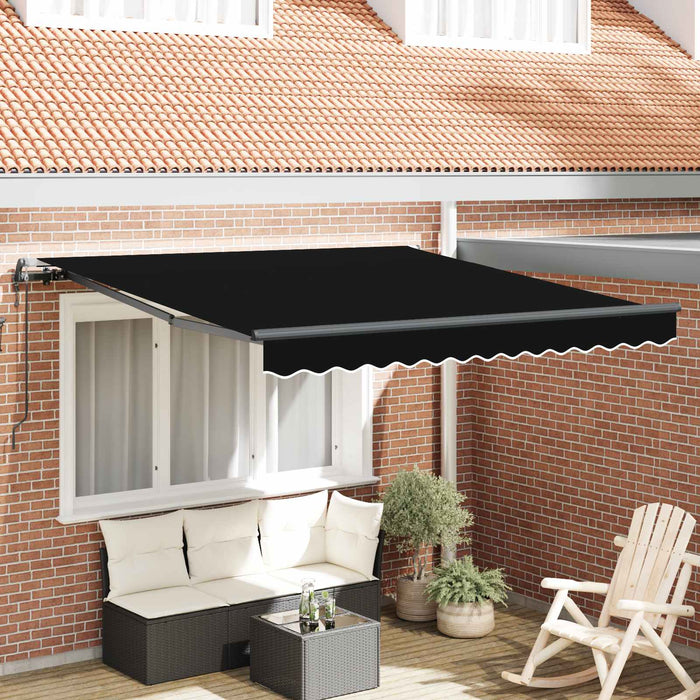 Cortina Retractabilă Negru 300 x 250 cm Țesătură și Aluminiu - WALTI WALTI
