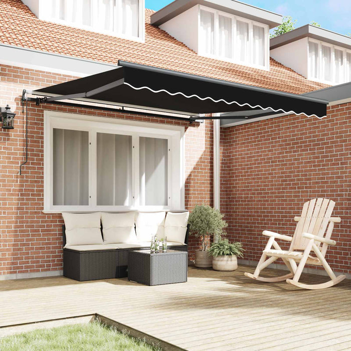 Cortina Retractabilă Negru 300 x 250 cm Țesătură și Aluminiu - WALTI WALTI