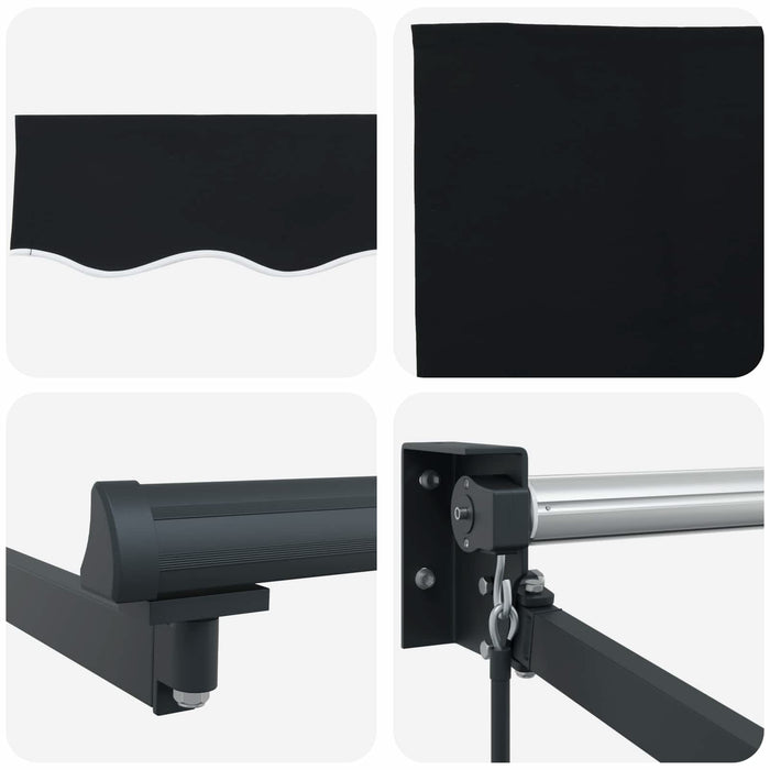 Copertină Manual Negru 300 x 250 x 165 cm Poliester - WALTI WALTI