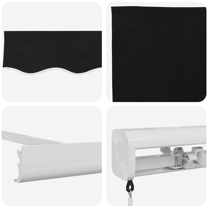 Obraz de soare retractabil manual, Negru, 300 x 250 cm - WALTI WALTI
