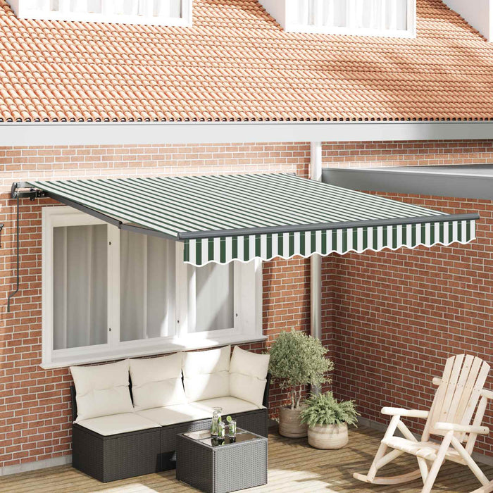 Cortina Retractabilă Manual Verde și alb 300 x 250 cm - WALTI WALTI