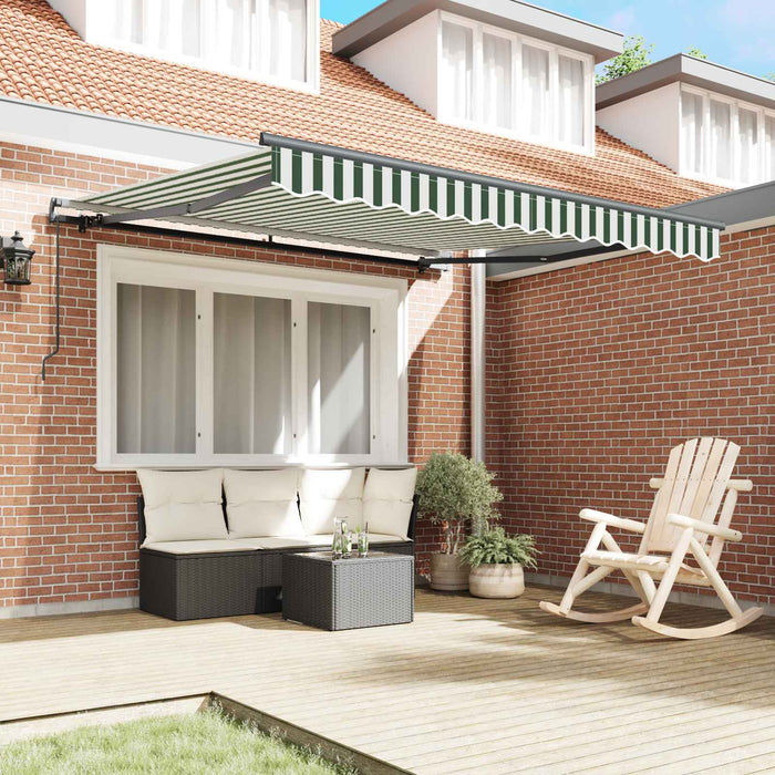 Cortina Retractabilă Manual Verde și alb 300 x 250 cm - WALTI WALTI